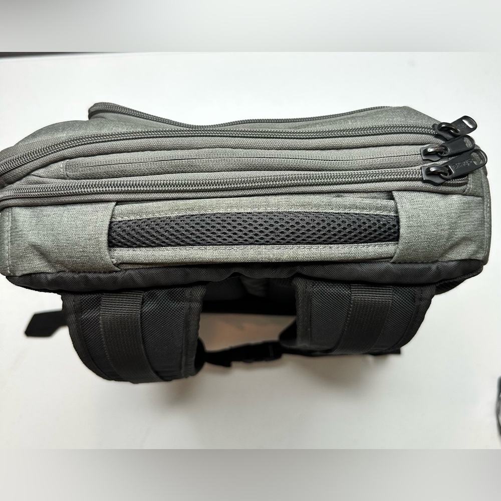 eBags EB2146-16 USB Travel Professional Slim Laptop Backpack Gray W/ Orange Int. - Picture 5 of 16